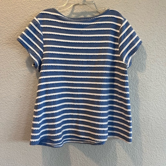 ModCloth Blue White Ricking Stripe Top - Picture 4 of 6